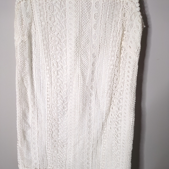Boden Off White Shift Eyelet Lace Sleeveless Lined Casual Cotton Dress Sz 6 - Picture 5 of 8